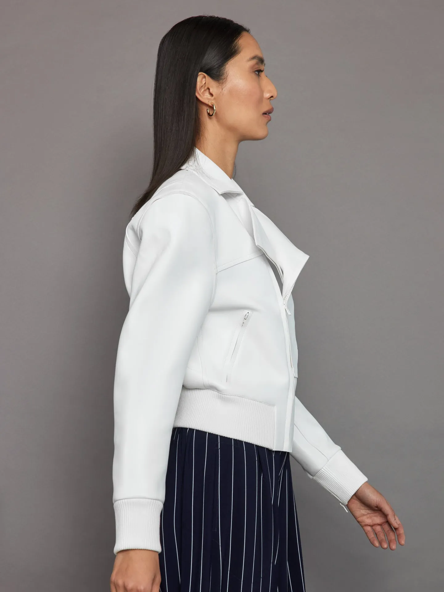 Mini Moto Jacket - Snow White sold by Carbon38 product image thumbnail 3