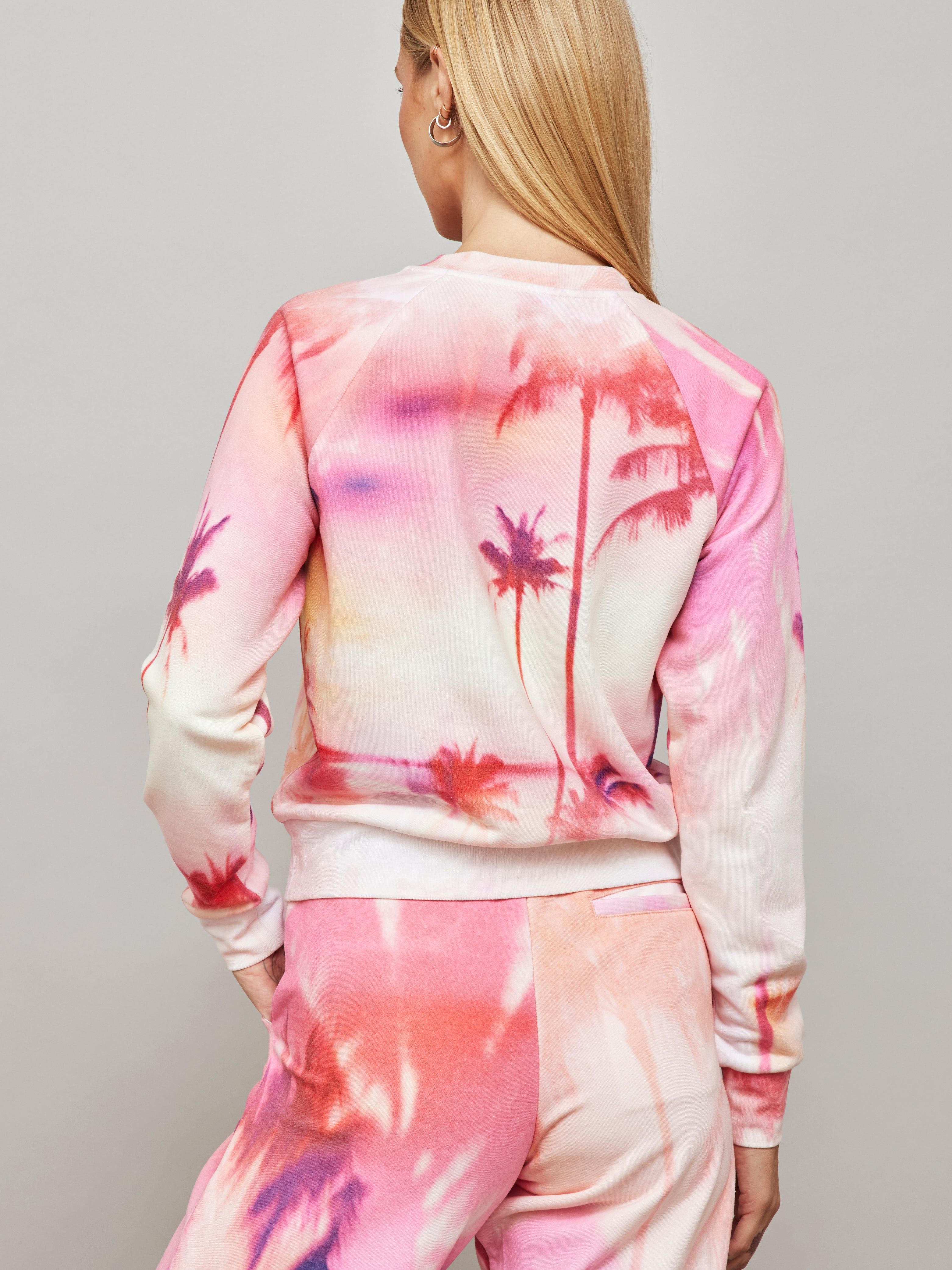 Palm French Terry Crew Sweatshirt - Pink Palms sold by Carbon38 product image thumbnail 2