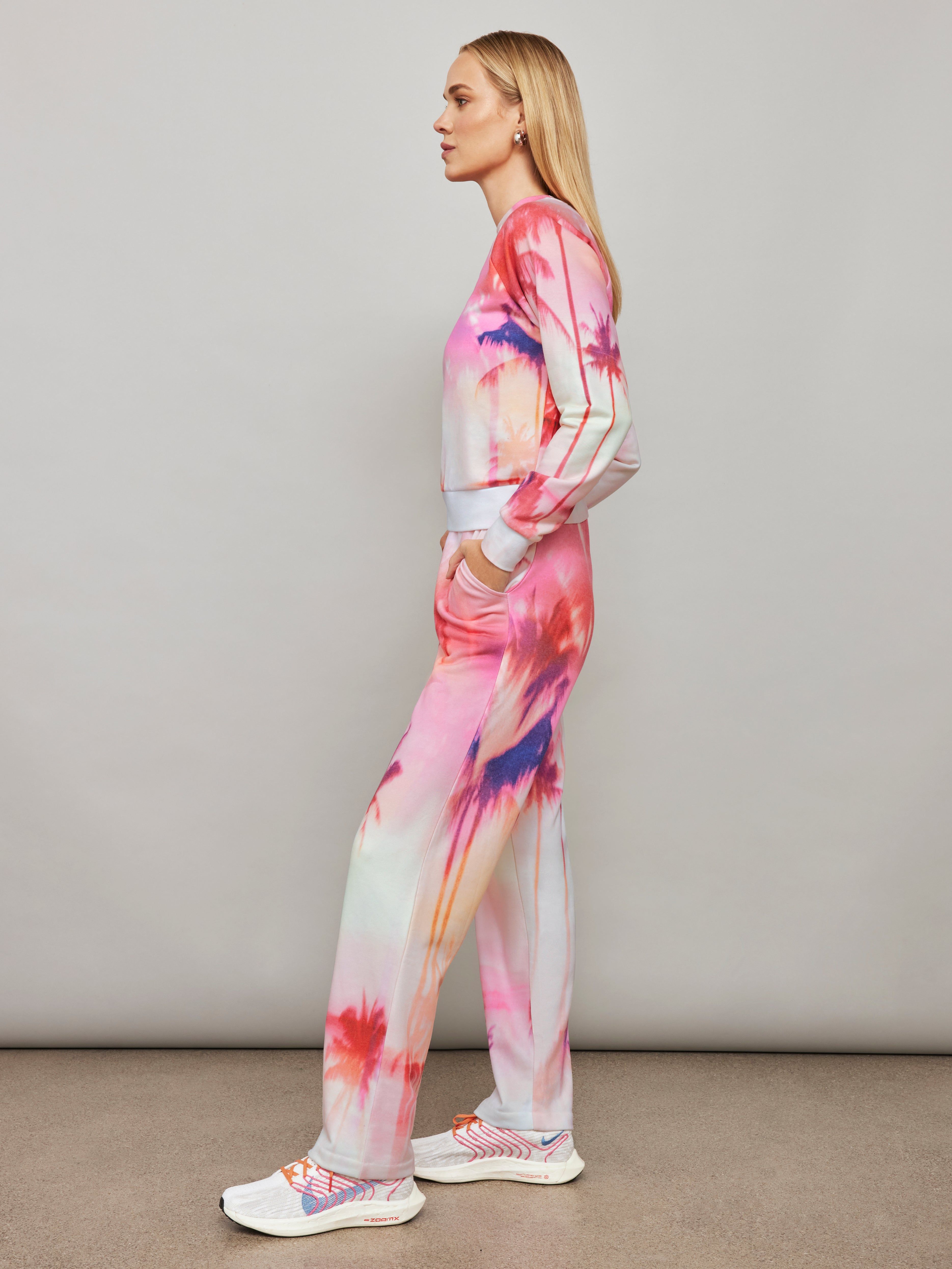 Palm French Terry Crew Sweatshirt - Pink Palms sold by Carbon38 product image thumbnail 4