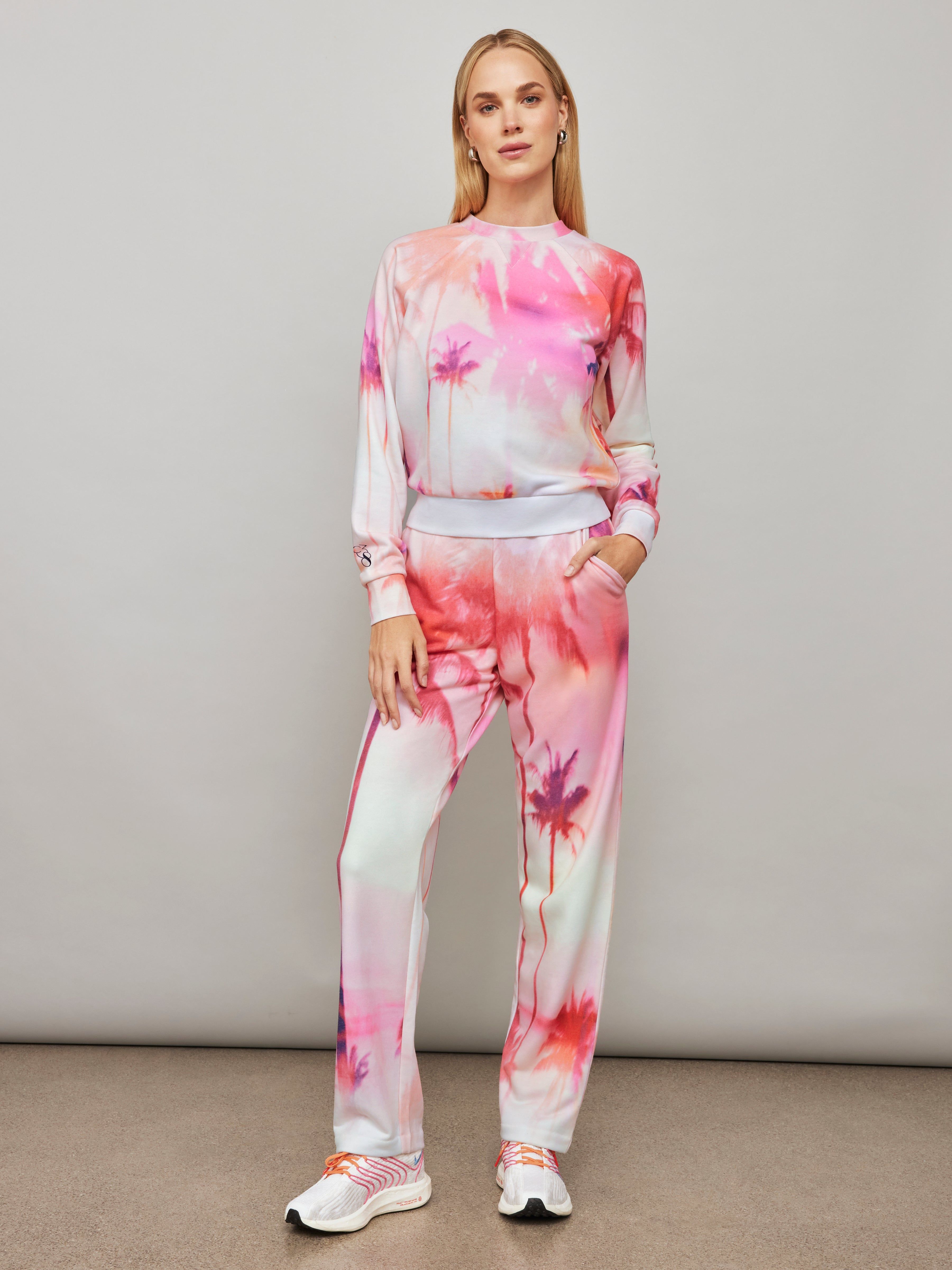 Palm French Terry Crew Sweatshirt - Pink Palms sold by Carbon38 product image thumbnail 3