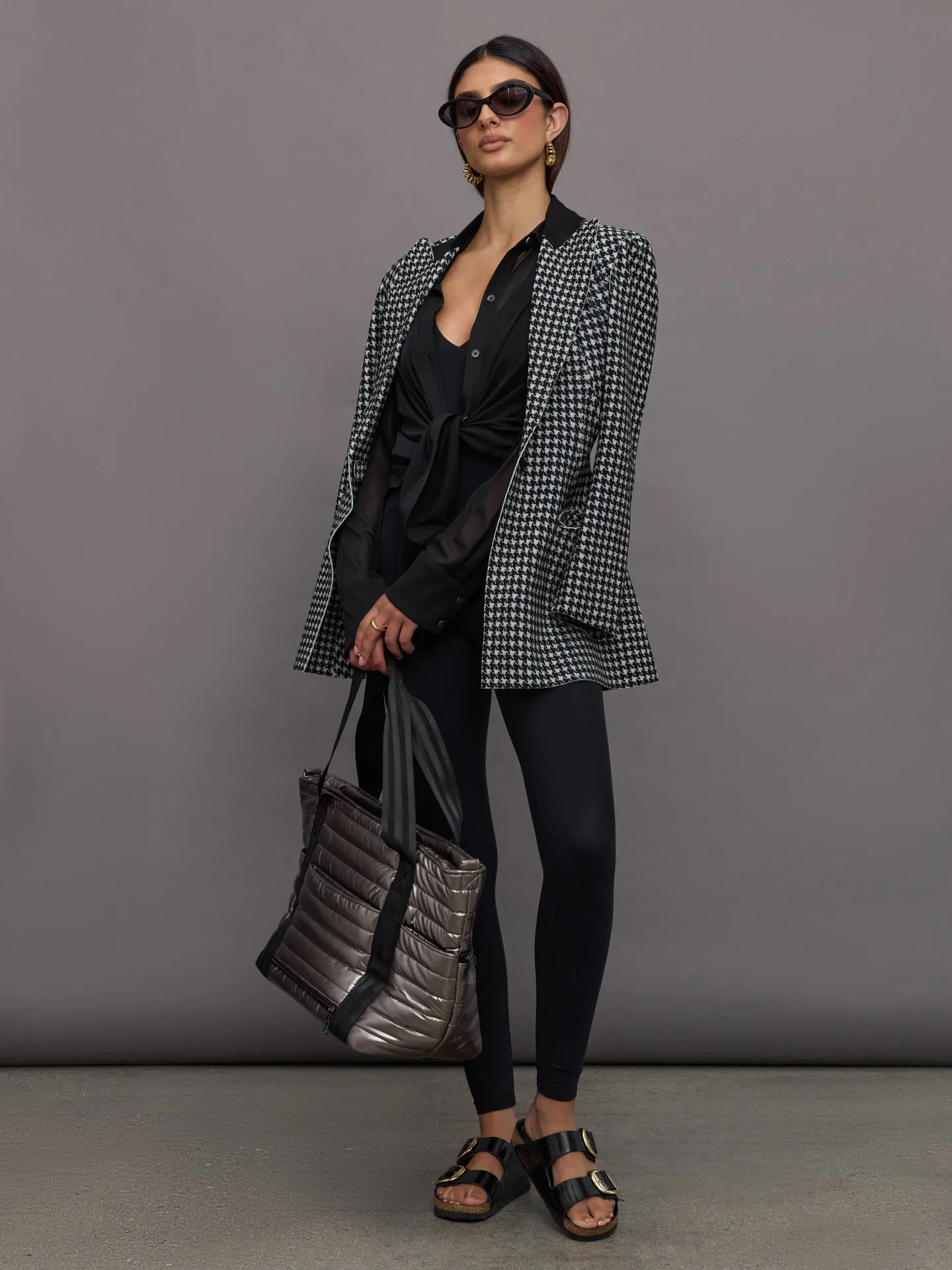 Single Breasted Boy Fit Riding Jacket - Large Houndstooth/ Black sold by Carbon38 product image thumbnail 2