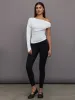 NK Sleeve Drop Shoulder Side Drape Top - Snow White sold by Carbon38
