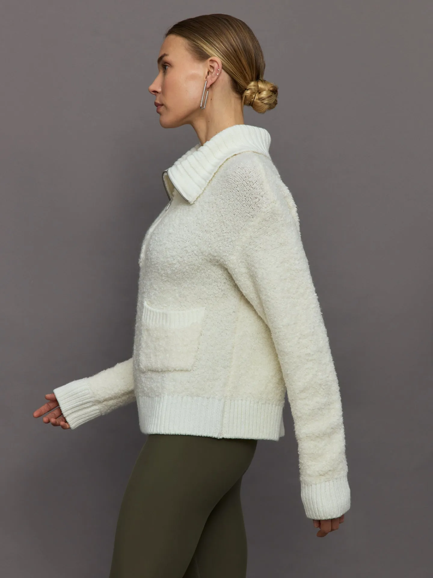 Half Zip Boucle Pullover - Off White sold by Carbon38 product image thumbnail 3