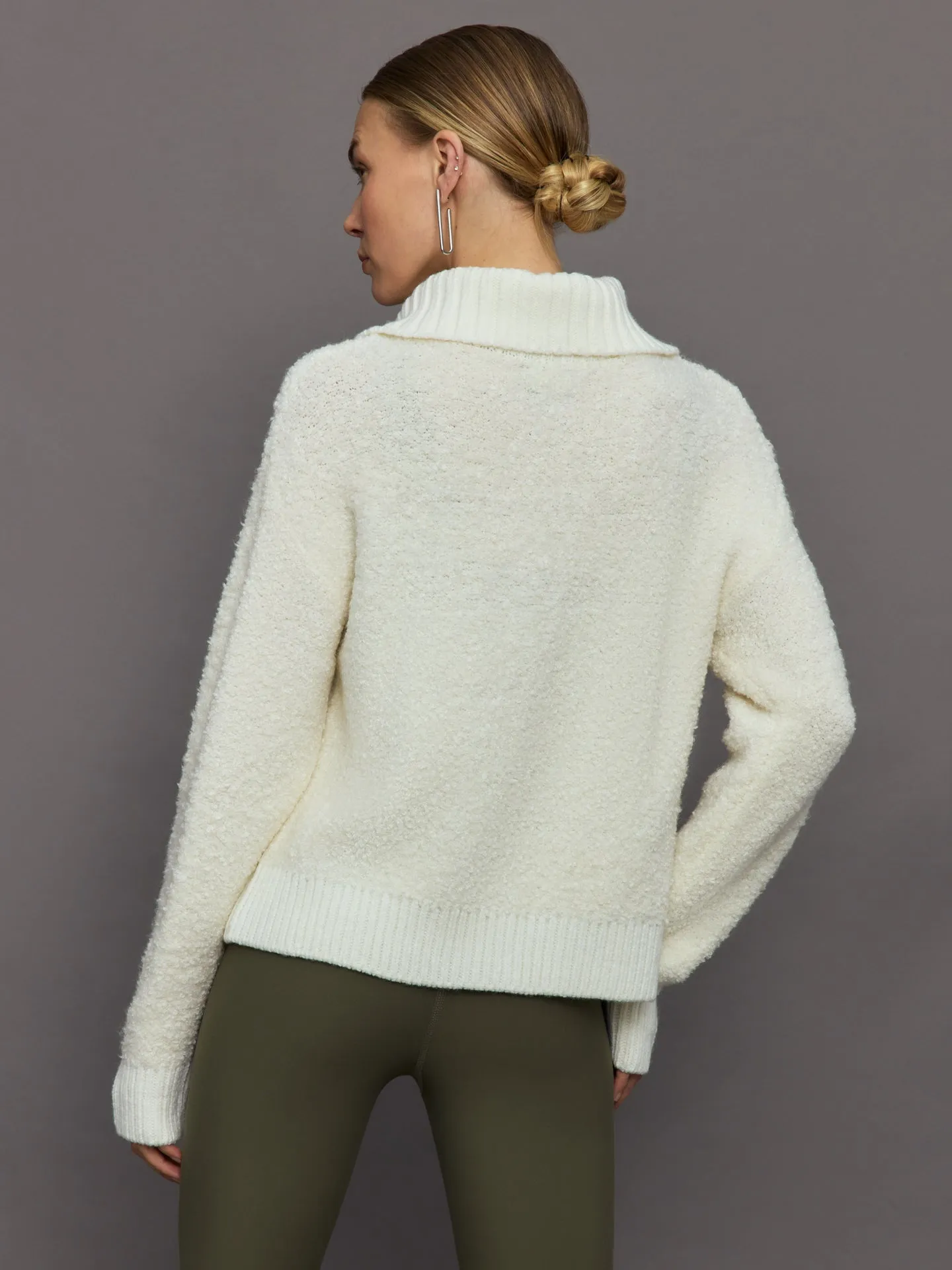 Half Zip Boucle Pullover - Off White sold by Carbon38 product image thumbnail 4