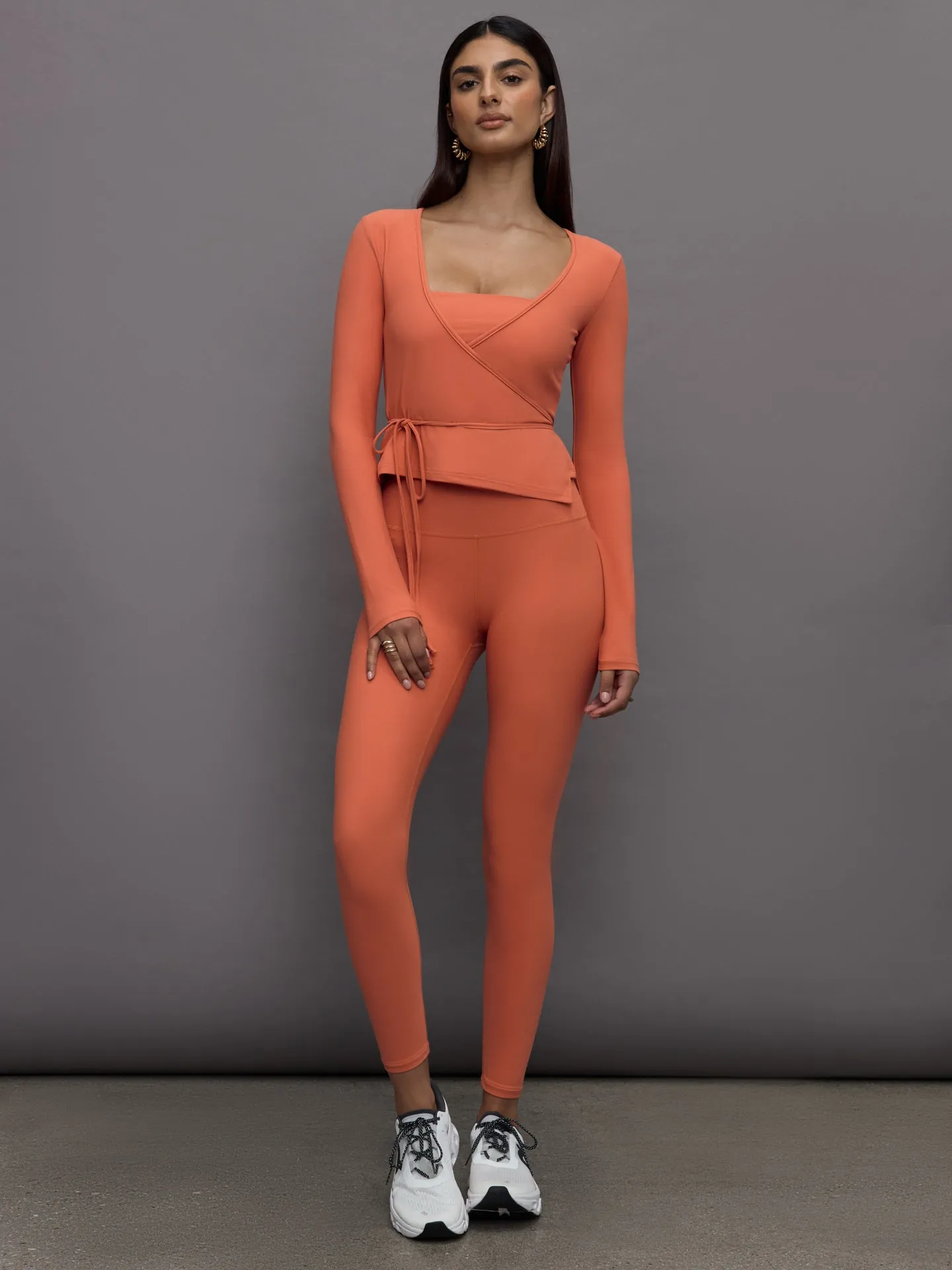 Long Sleeve Tie Top in Melt - Burnt Sienna sold by Carbon38 product image thumbnail 2