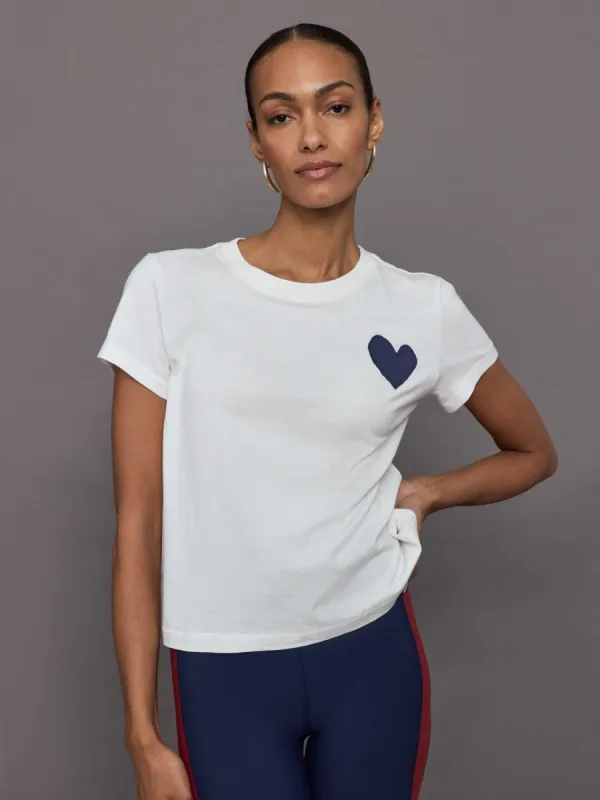 Suke Tee Contrast Imperfect Heart Tee - White sold by Carbon38