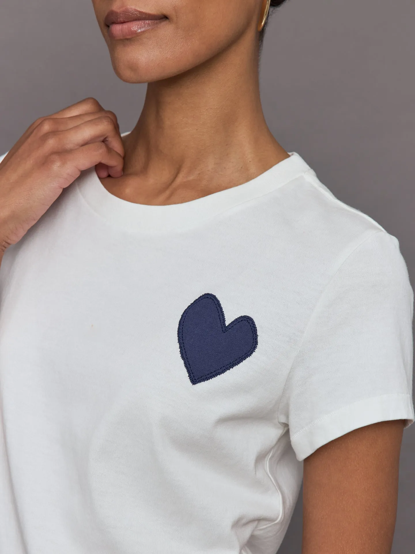 Suke Tee Contrast Imperfect Heart Tee - White sold by Carbon38 product image thumbnail 3