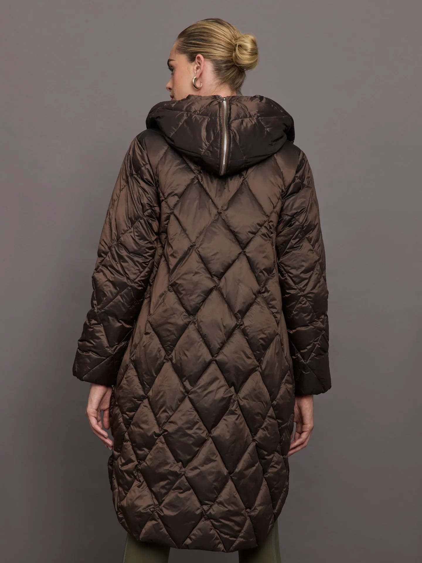 Frisco Long Quilt Coat - Coffee Quartz Metallic sold by Carbon38 product image thumbnail 4