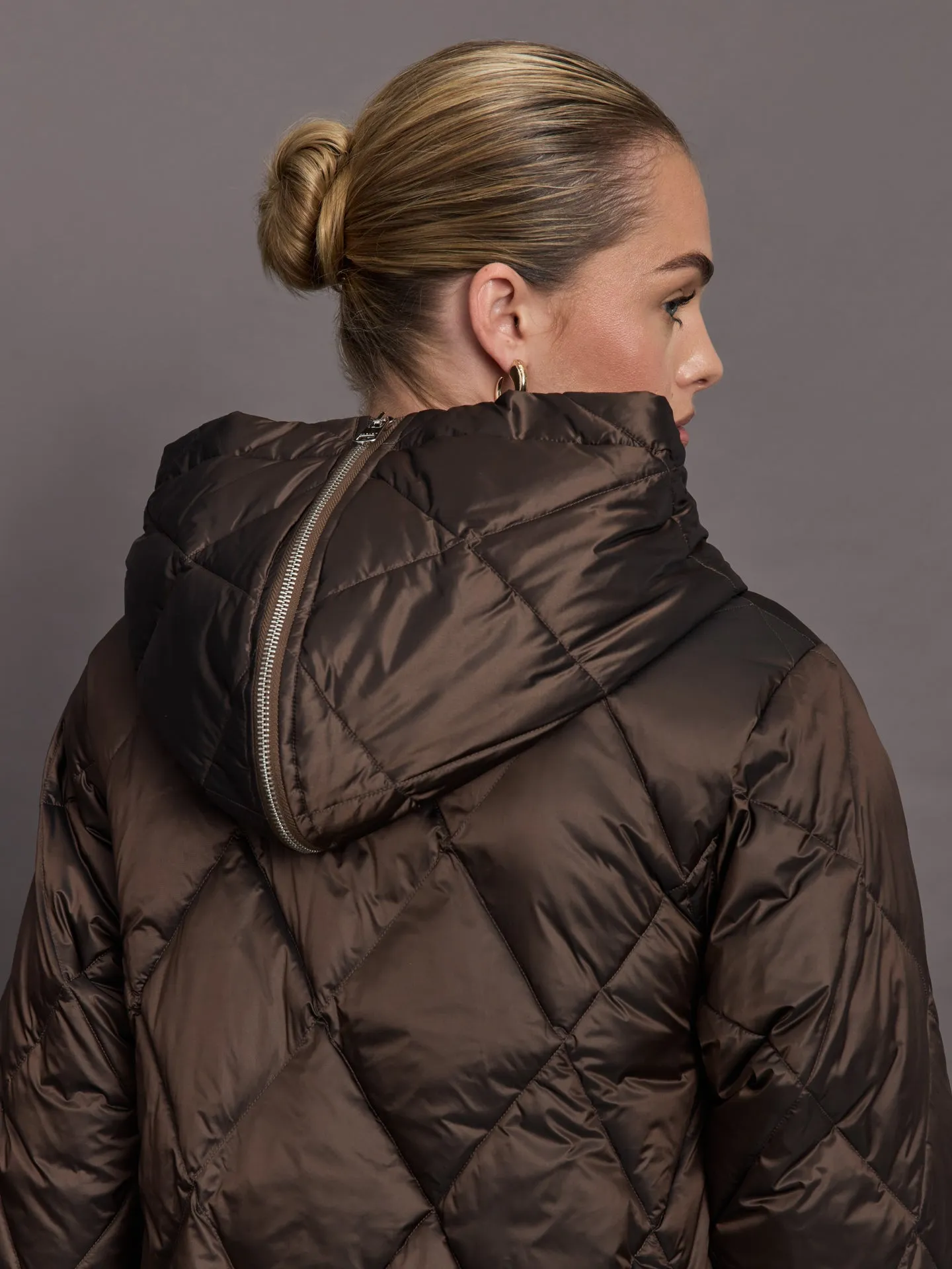 Frisco Long Quilt Coat - Coffee Quartz Metallic sold by Carbon38 product image thumbnail 5