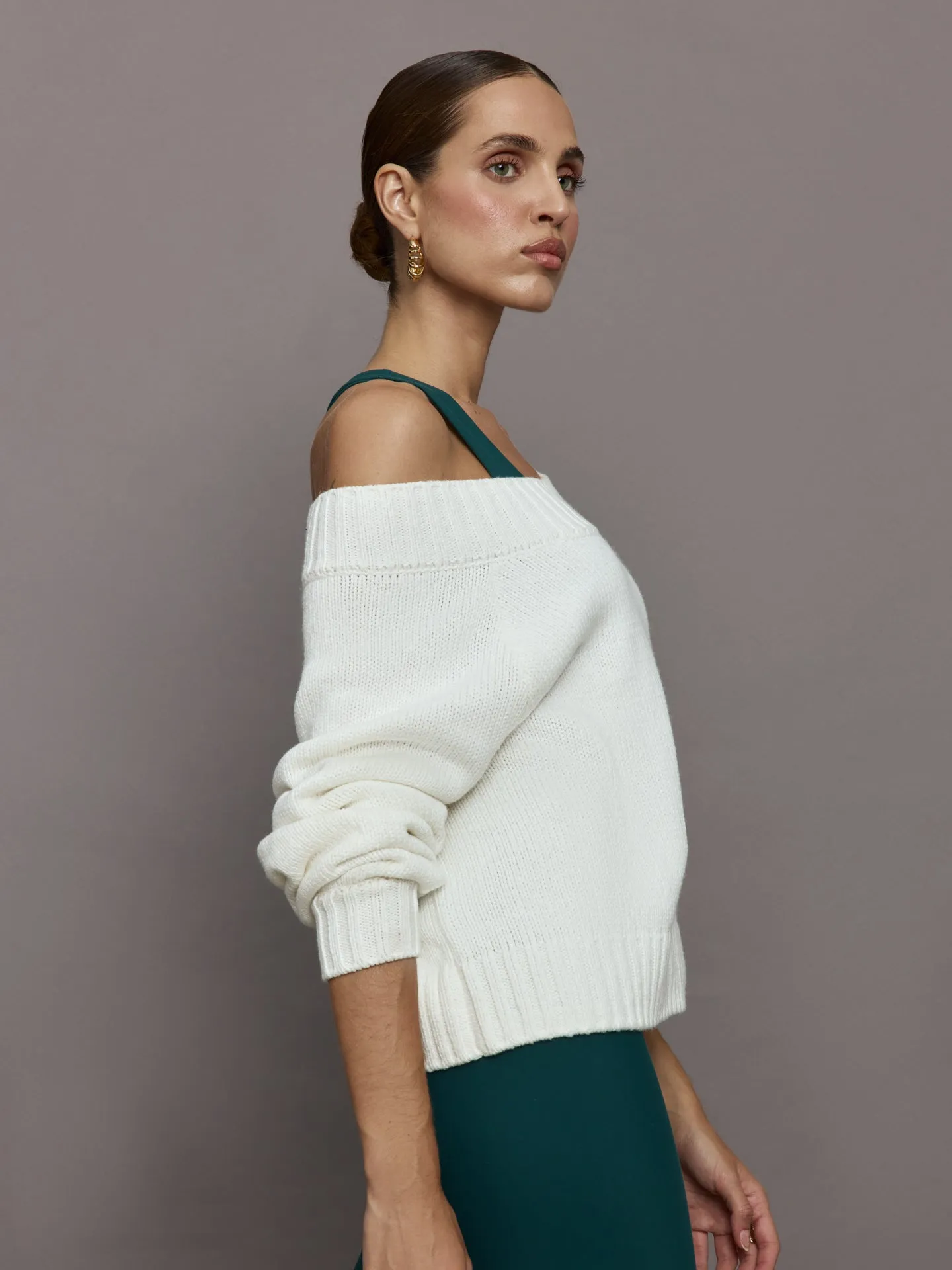 Slouchy Off Shoulder Sweater - Off White sold by Carbon38 product image thumbnail 3