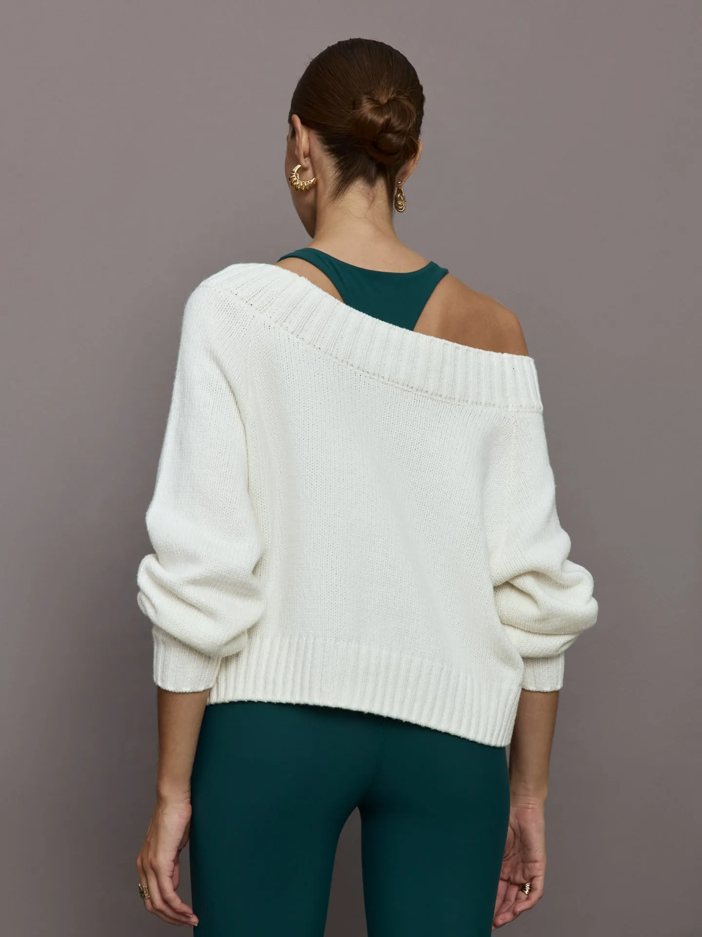 Slouchy Off Shoulder Sweater - Off White sold by Carbon38 product image thumbnail 4