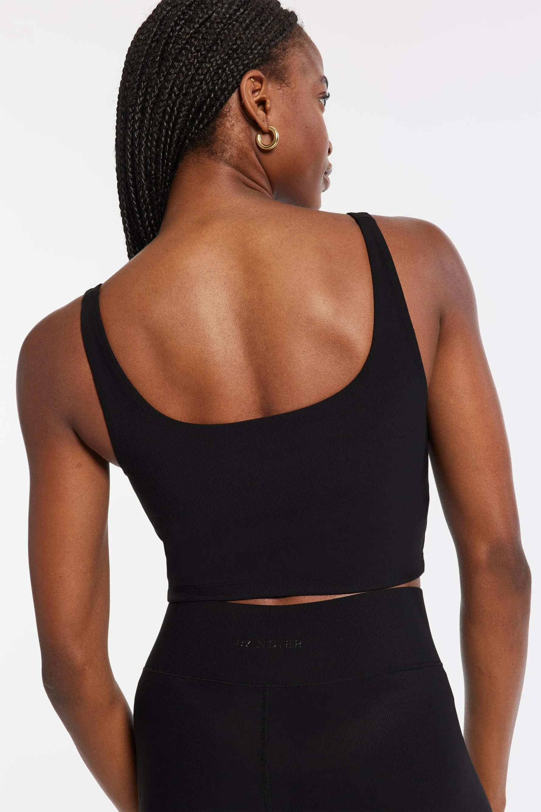 Rib Tempo Crop Bra - Black Rib sold by Carbon38 product image thumbnail 4