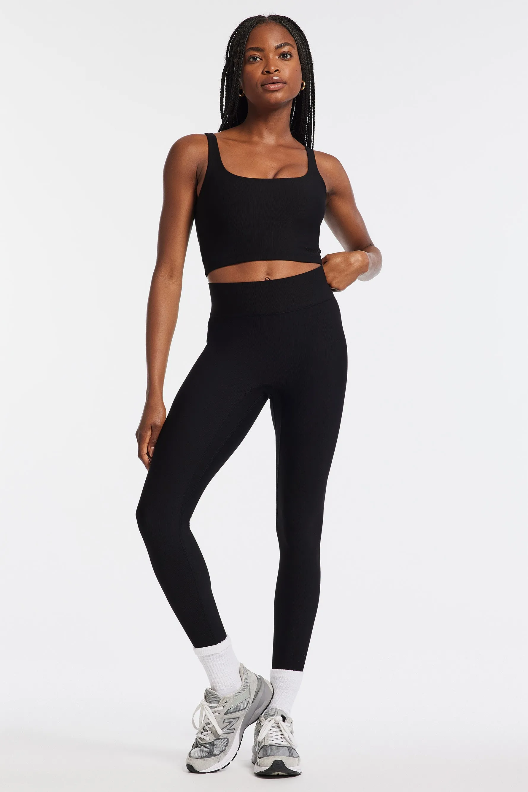 Rib Tempo Crop Bra - Black Rib sold by Carbon38 product image thumbnail 2