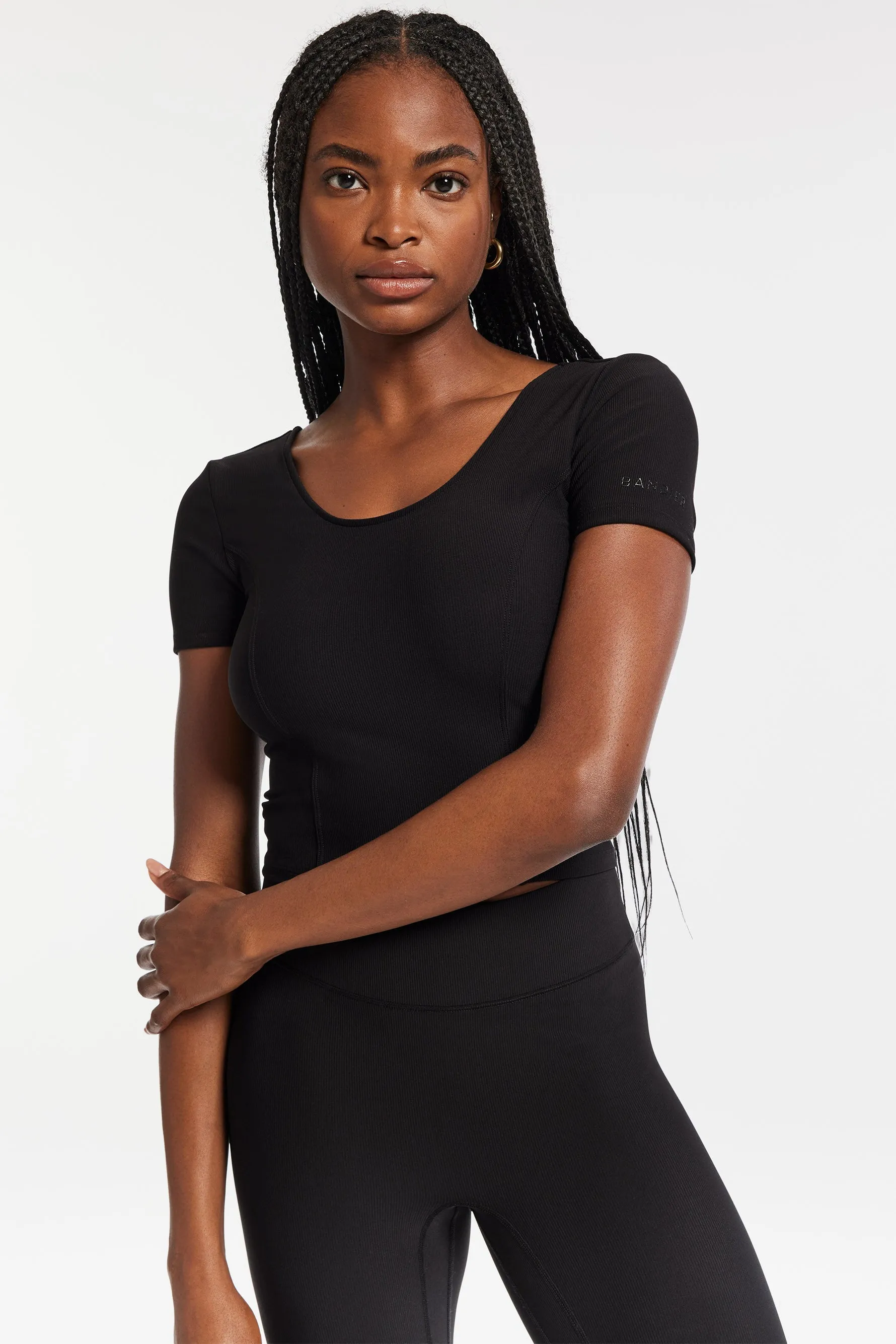 Rib Crop Short Sleeve - Black Rib sold by Carbon38 product image thumbnail 5