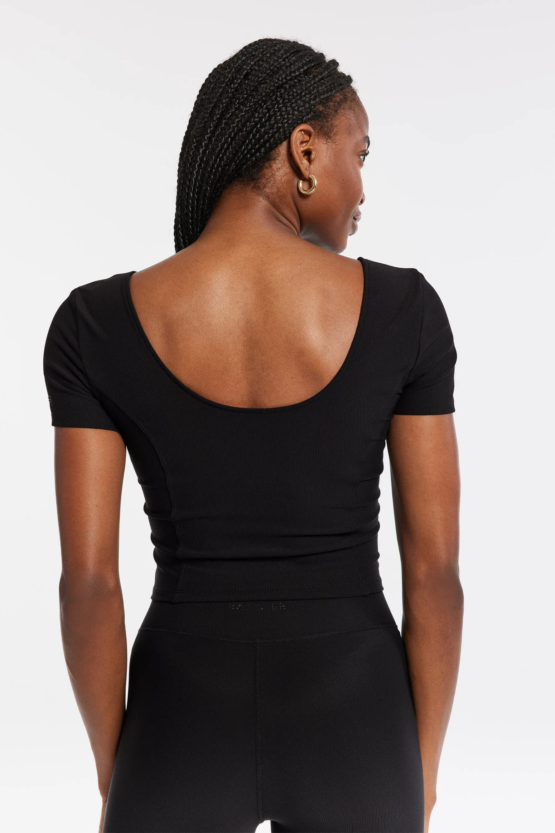Rib Crop Short Sleeve - Black Rib sold by Carbon38 product image thumbnail 3