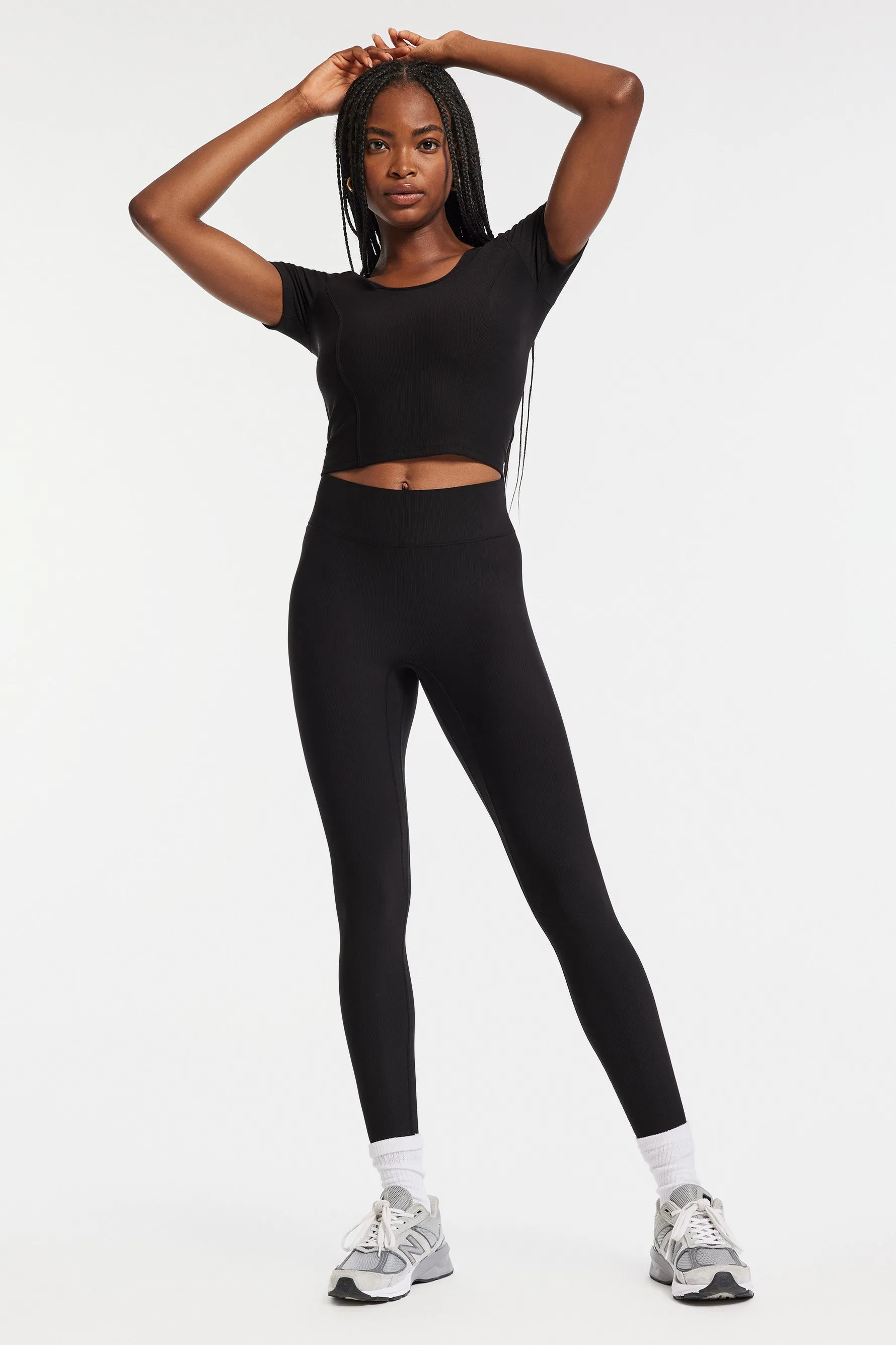 Rib Crop Short Sleeve - Black Rib sold by Carbon38 product image thumbnail 2