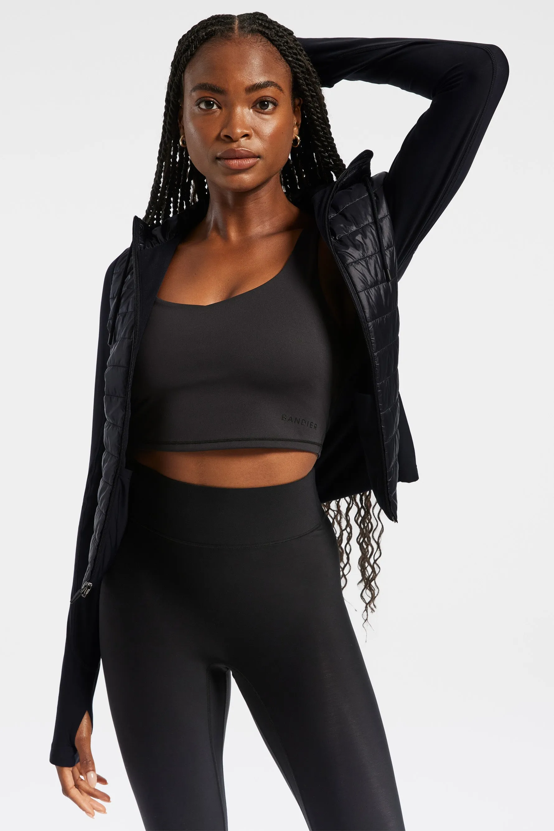 Pro Fleece Mix Puffer Full Zip Jacket - Black sold by Carbon38 product image thumbnail 4