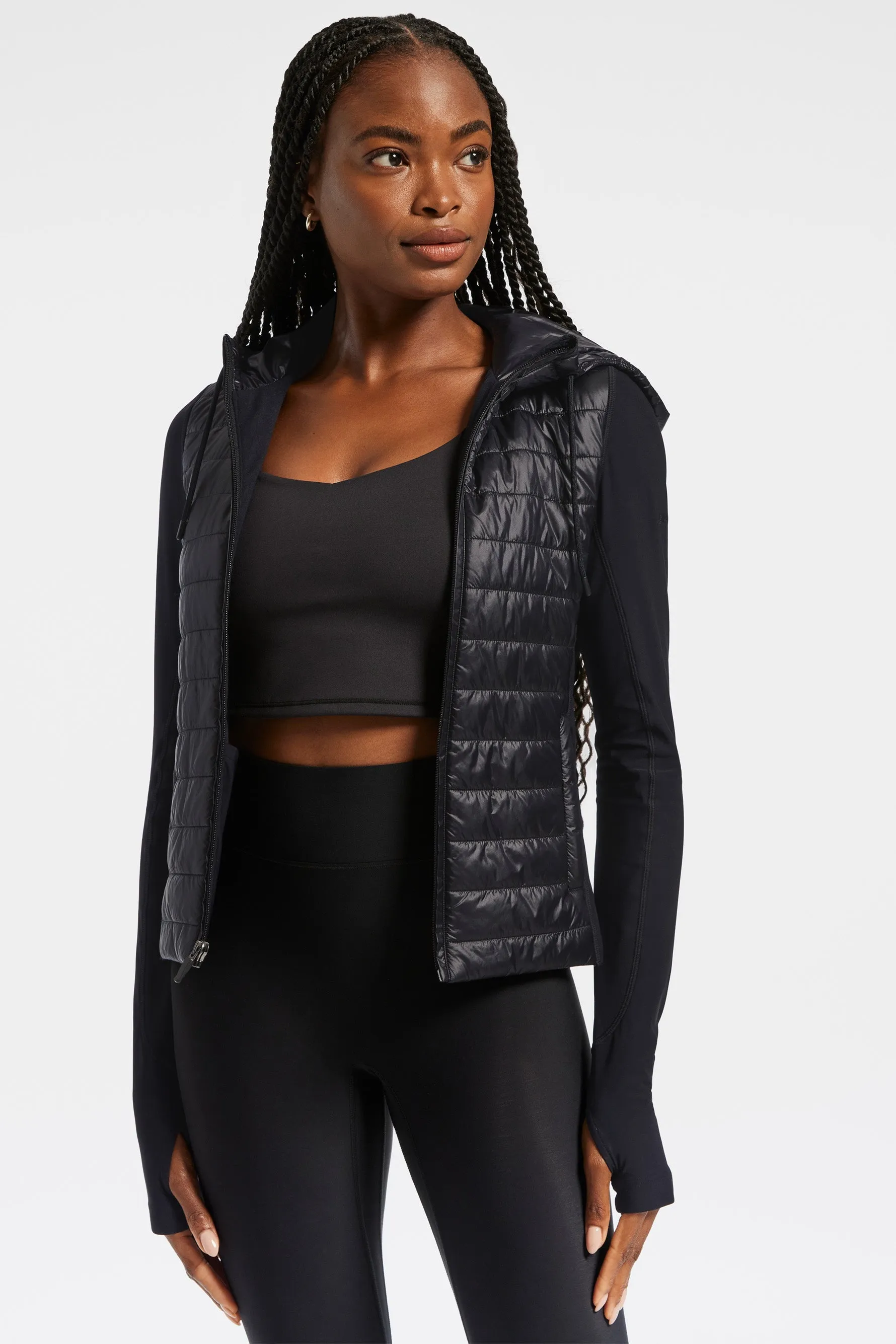 Pro Fleece Mix Puffer Full Zip Jacket - Black sold by Carbon38 product image thumbnail 3