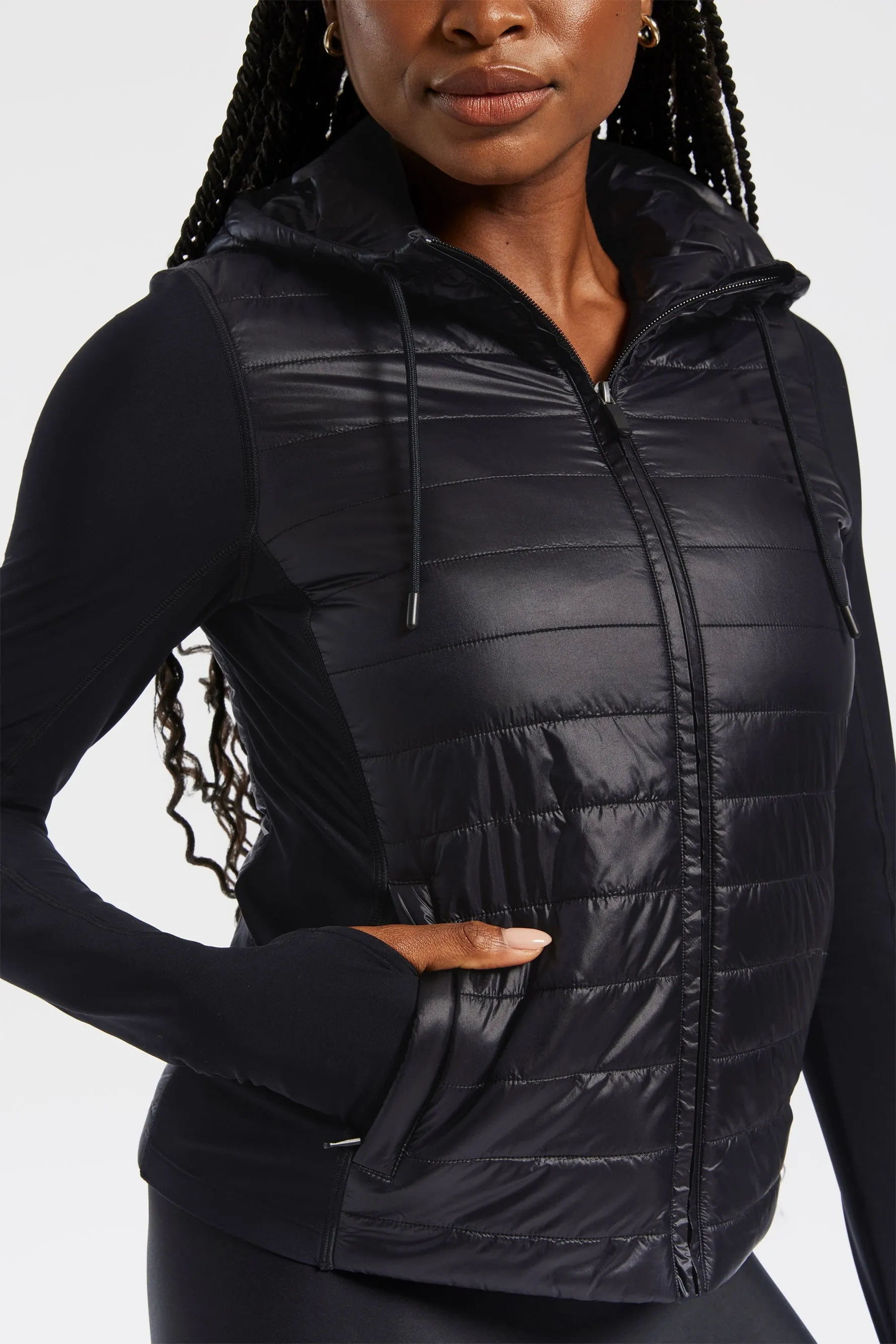 Pro Fleece Mix Puffer Full Zip Jacket - Black sold by Carbon38 product image thumbnail 2