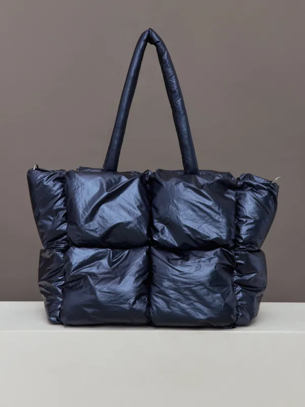 Quilted Tote Bag - Navy Blazer Shine sold by Carbon38