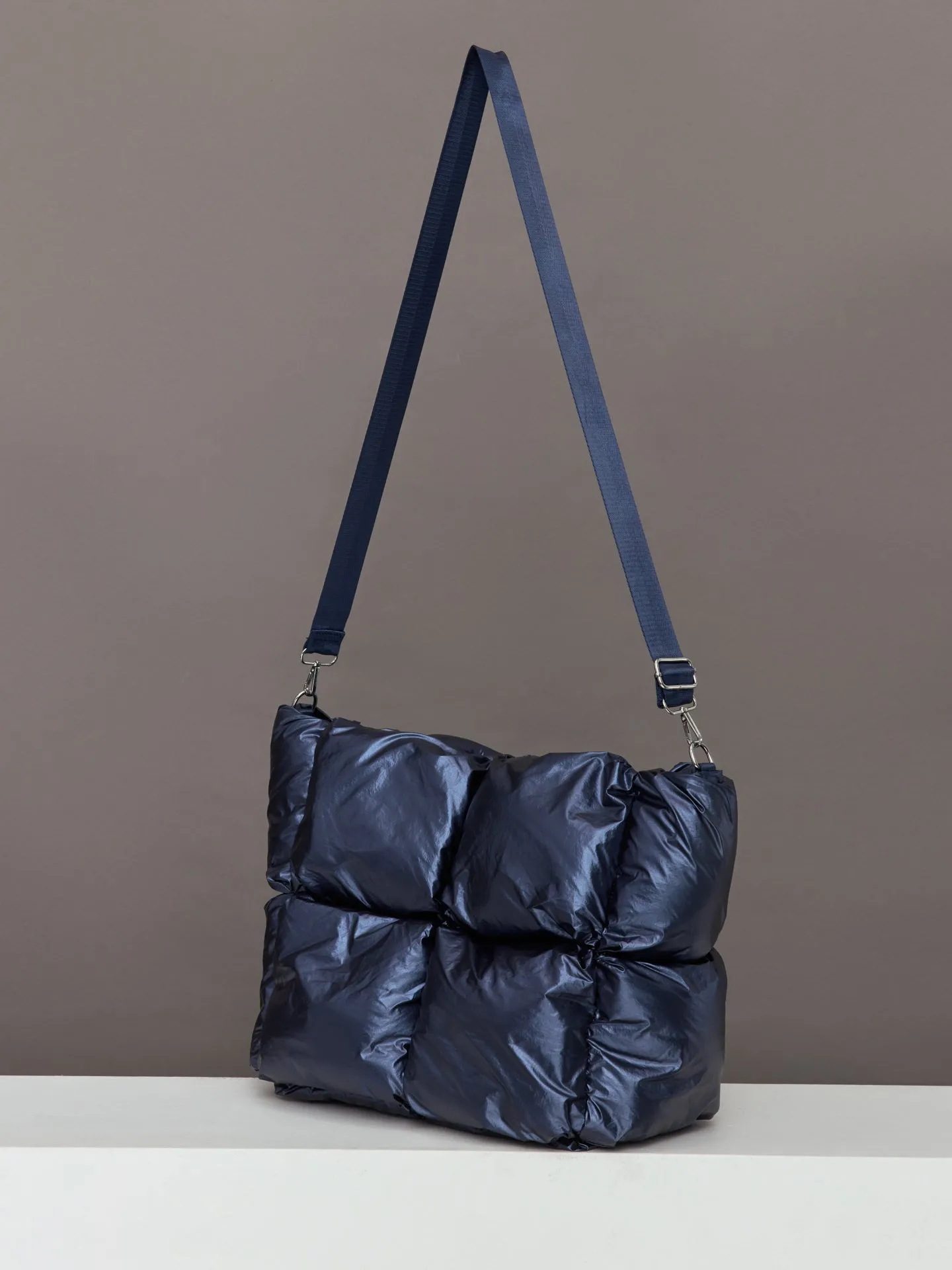 Quilted Tote Bag - Navy Blazer Shine sold by Carbon38 product image thumbnail 4