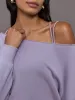 Off Shoulder Sweatshirt in French Terry - Lavender Grey sold by Carbon38