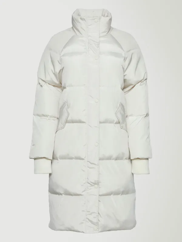 Sienna Longline Puffer Jacket - Ivory sold by Carbon38