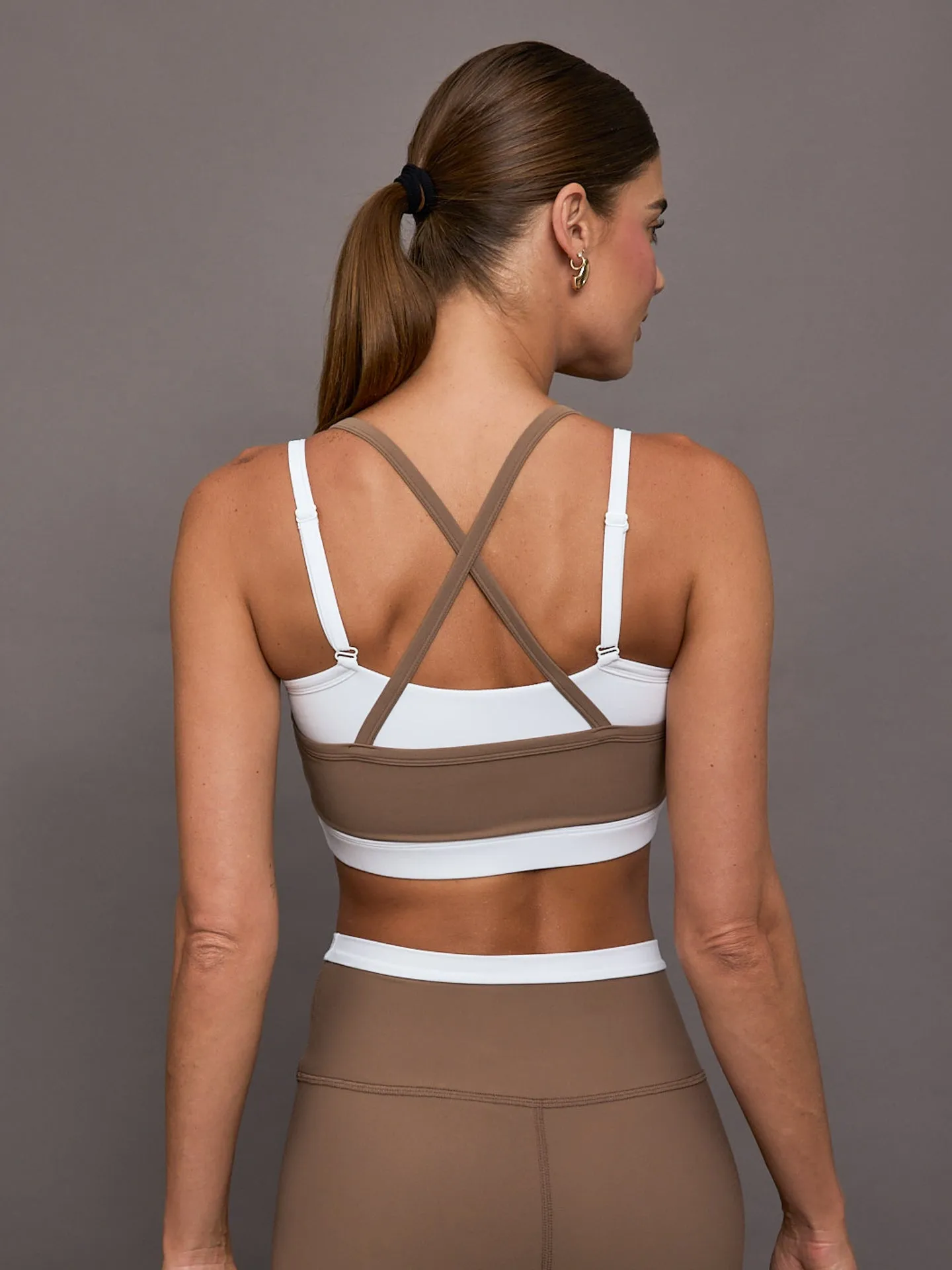 Double Layered Contrast Bra in Melt - Caribou/ White sold by Carbon38 product image thumbnail 3