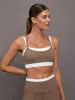 Double Layered Contrast Bra in Melt - Caribou/ White sold by Carbon38