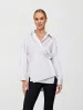 RHINESTONE OVERSIZED BUTTON UP SHIRT - White w/ Silver Rhinestones sold by Carbon38
