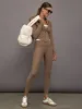Contrast Waistband Legging in Melt - Caribou/ White sold by Carbon38