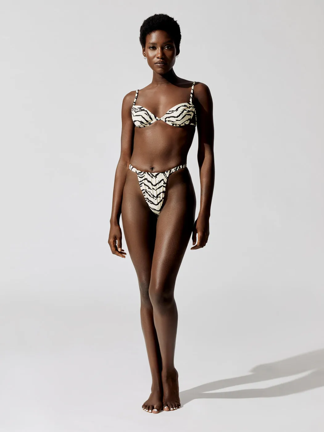 Ruched Underwire Bikini Top - Off White Tiger sold by Carbon38 product image thumbnail 2