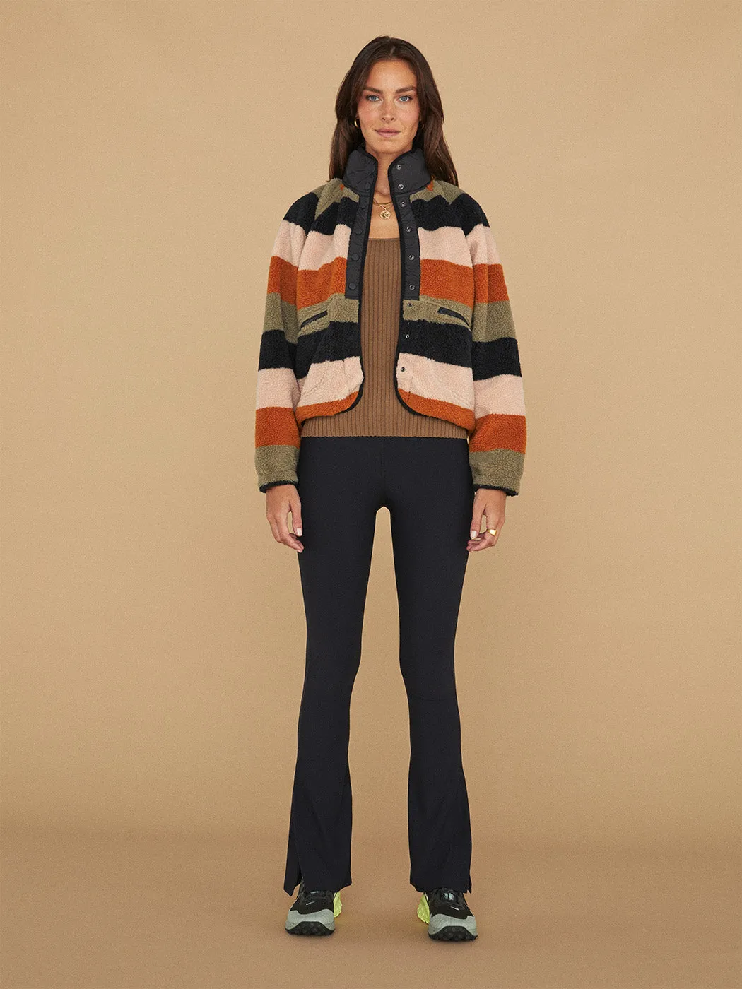 Hit The Slopes Printed Fleece Jacket - Honey Mallow Combo sold by Carbon38 product image thumbnail 3