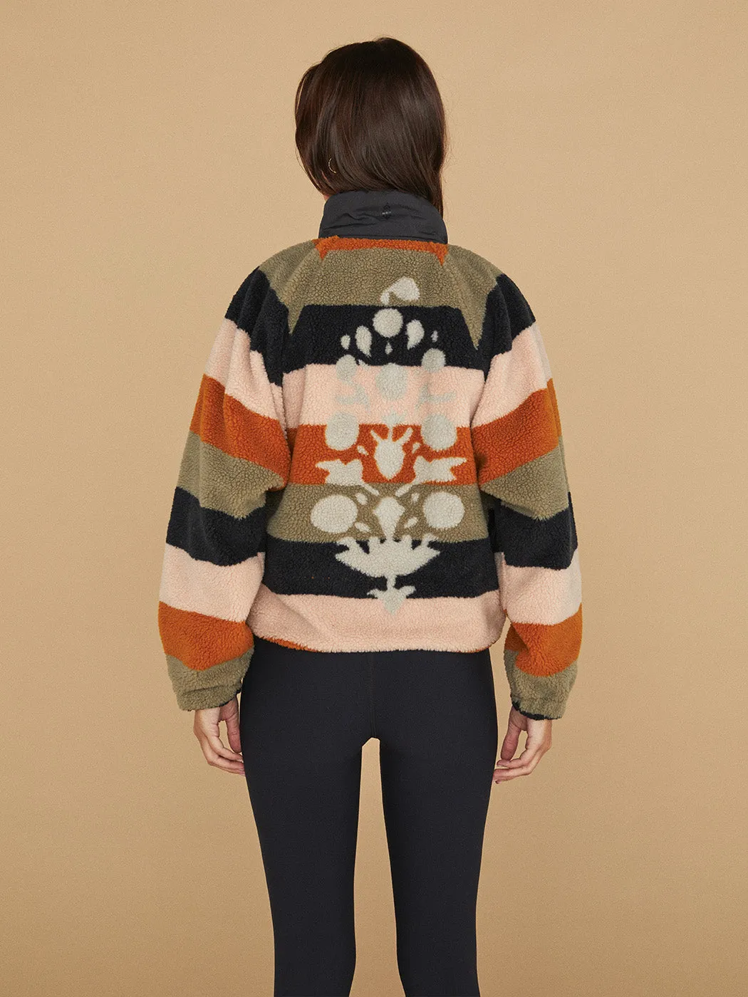 Hit The Slopes Printed Fleece Jacket - Honey Mallow Combo sold by Carbon38 product image thumbnail 2