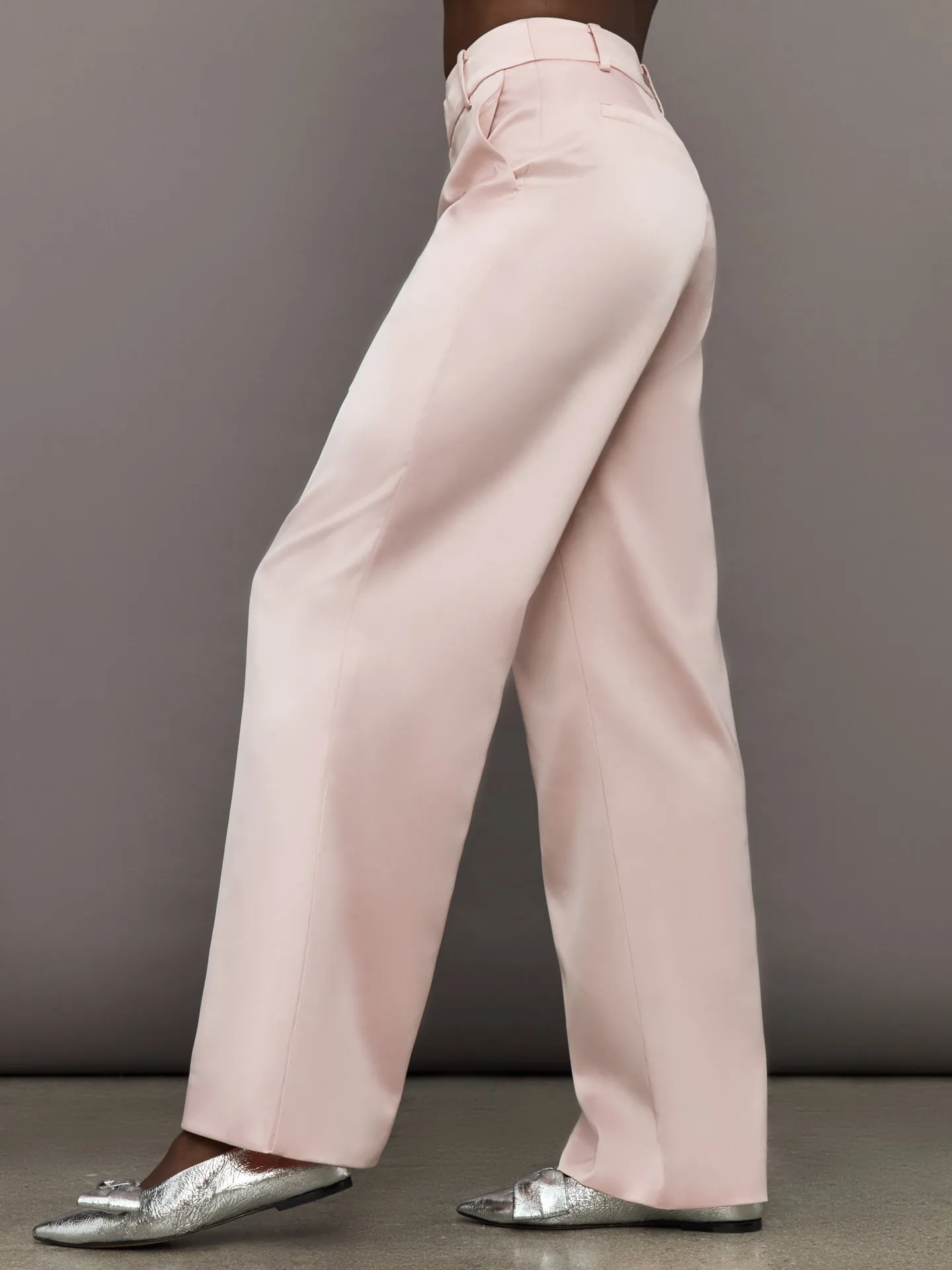 Satin Straight Leg Pant - Blush sold by Carbon38