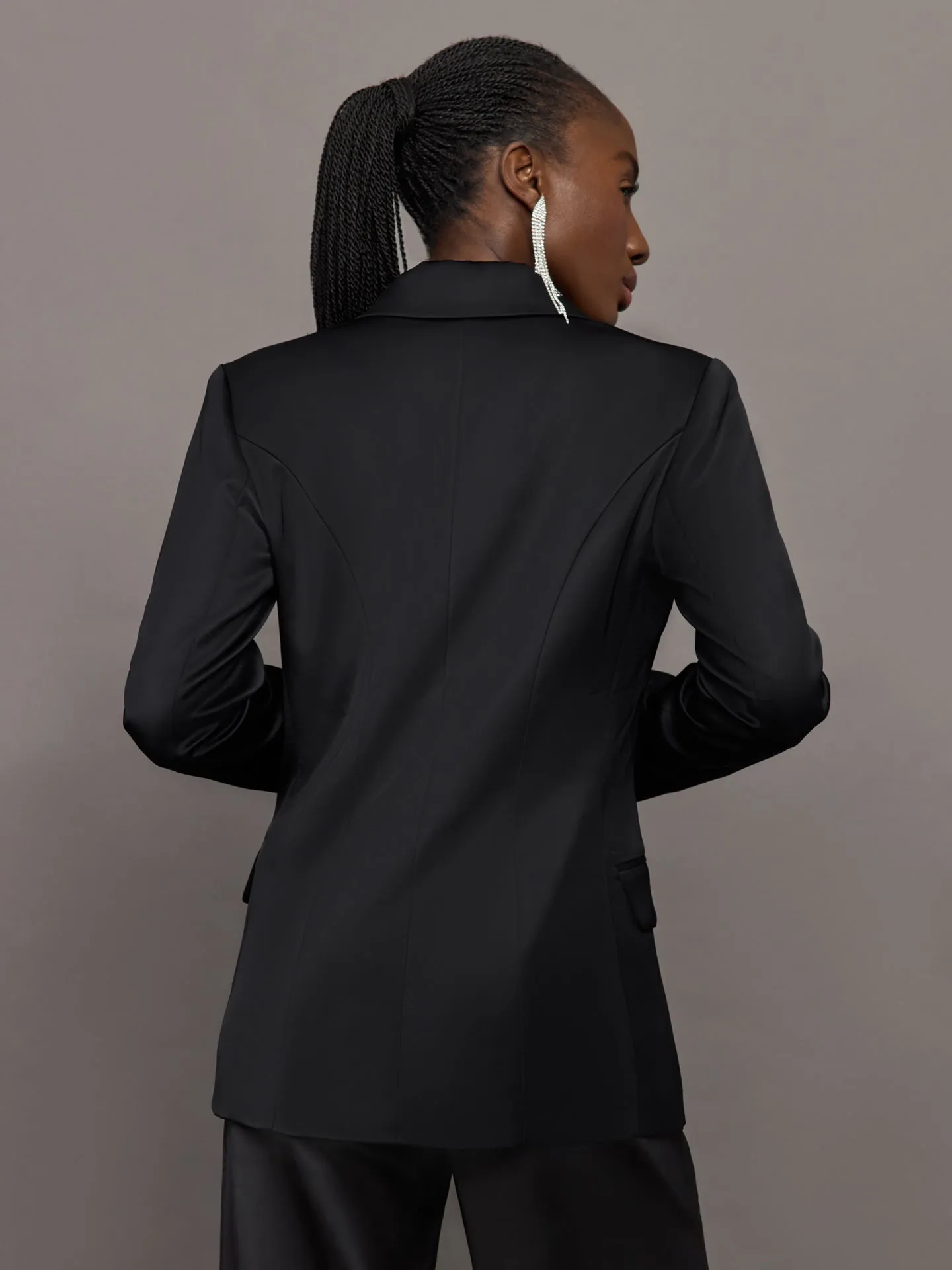 Satin Blazer - Black sold by Carbon38 product image thumbnail 5