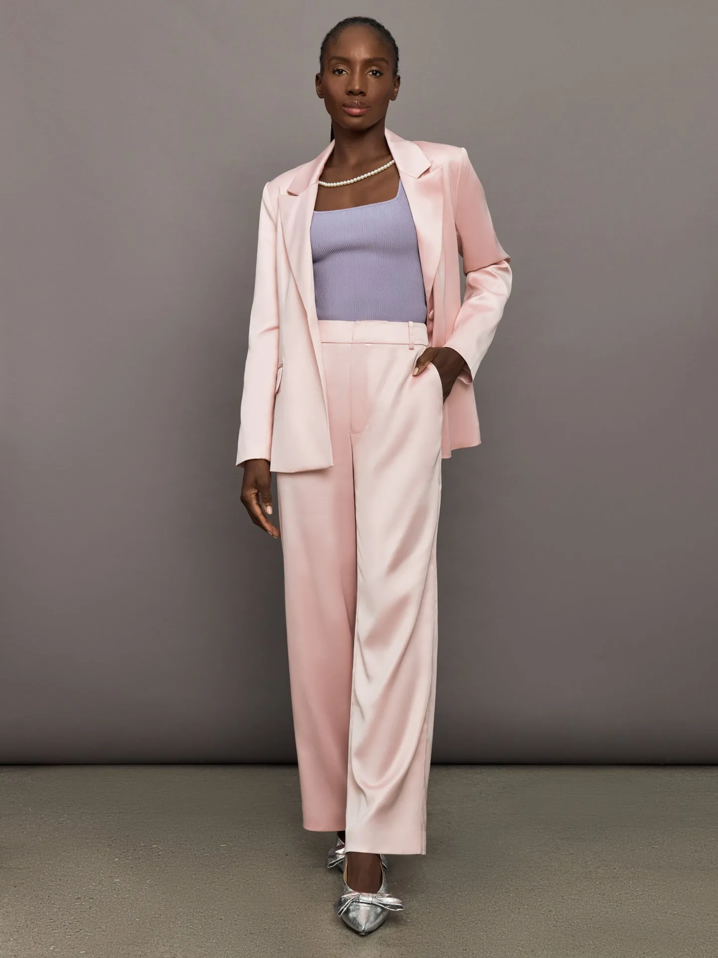Satin Blazer - Blush sold by Carbon38 product image thumbnail 2