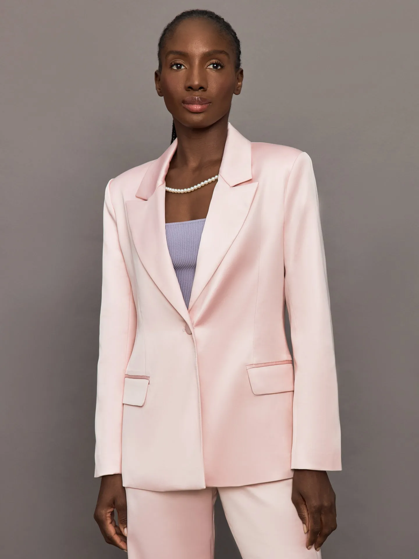 Satin Blazer - Blush sold by Carbon38