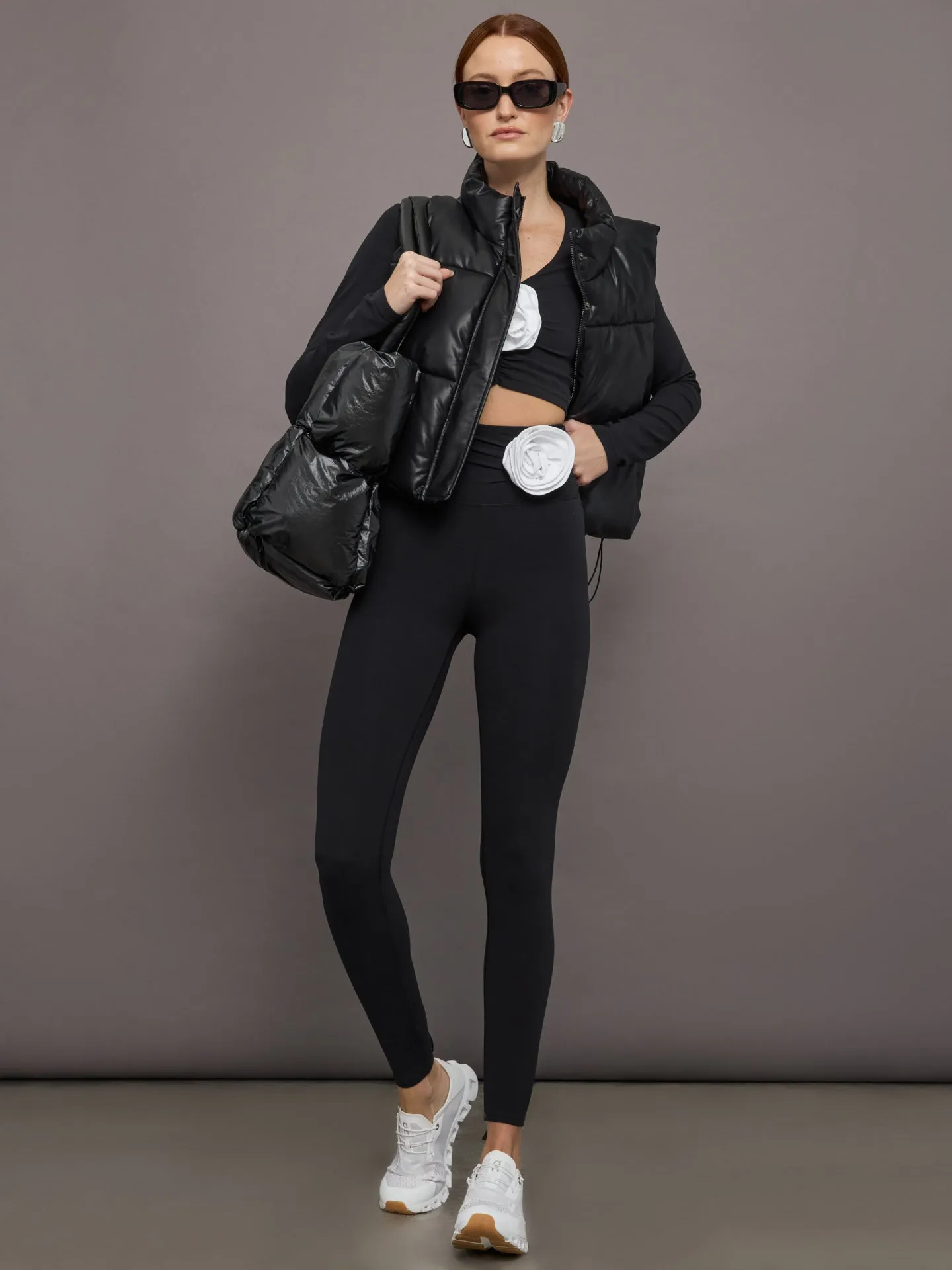 Rosette Legging in Melt - Black w/ White Rosette sold by Carbon38 product image thumbnail 2