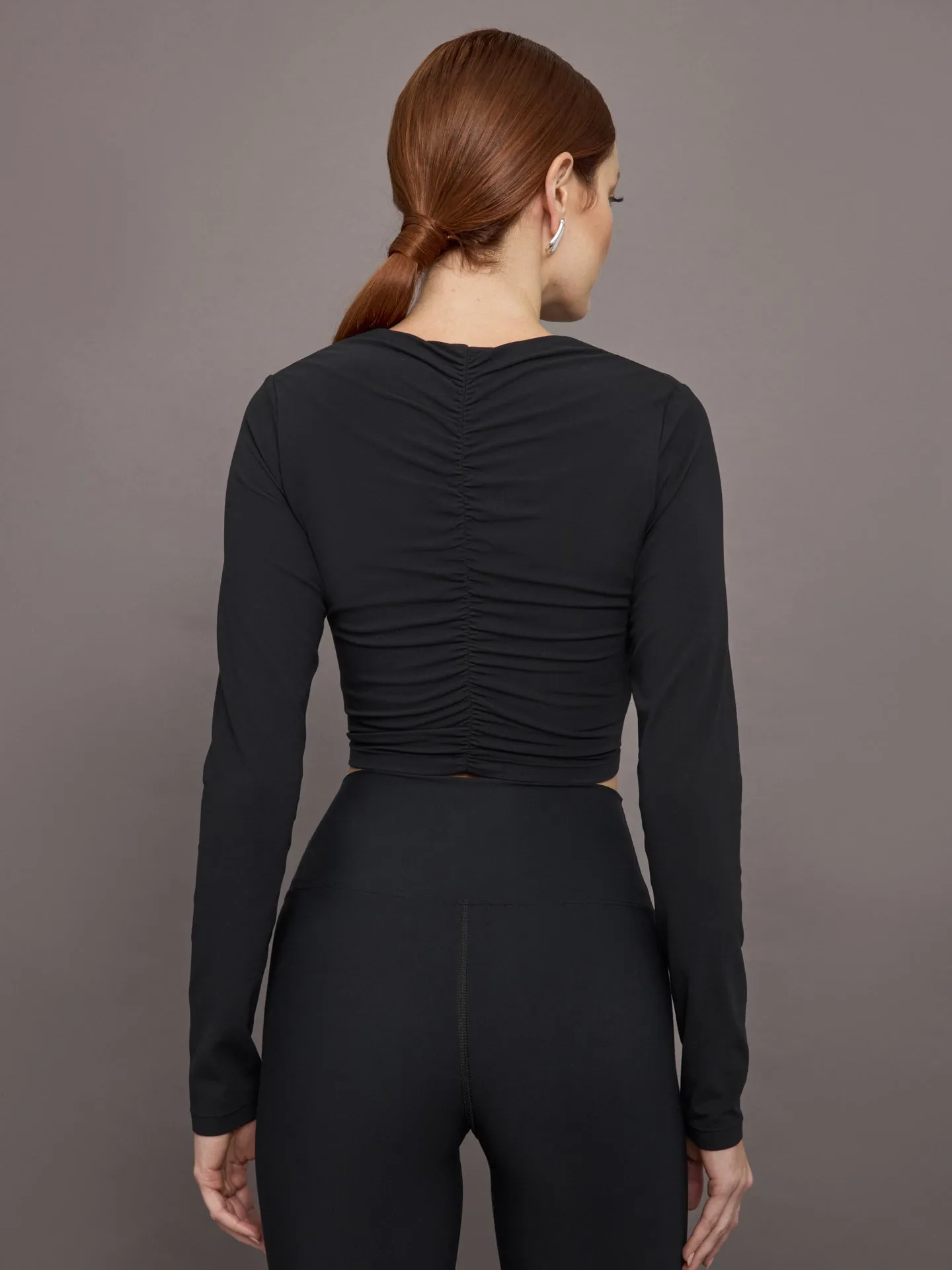 Rosette Long Sleeve Top in Melt - Black w/ White Rosette sold by Carbon38 product image thumbnail 5