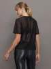 Liquid Mesh Tee Shirt - Black sold by Carbon38