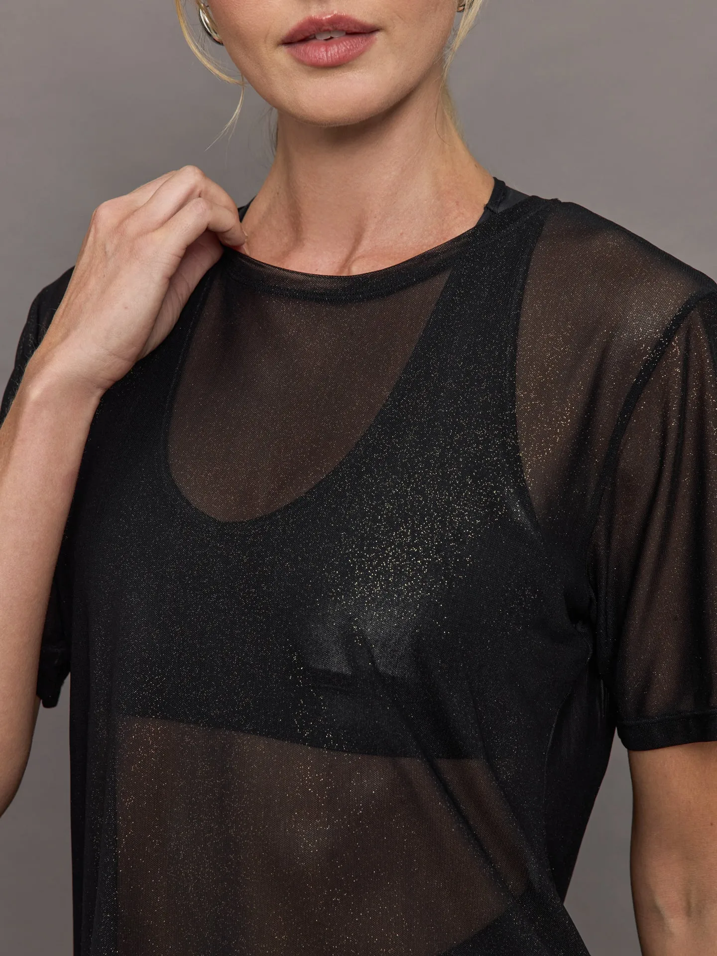 Liquid Mesh Tee Shirt - Black sold by Carbon38 product image thumbnail 3