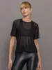 Liquid Mesh Tee Shirt - Black sold by Carbon38