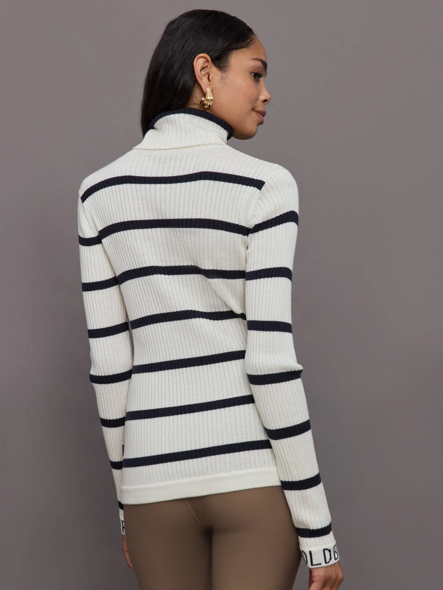 Mimi Long Sleeve Knit Sweater - Breton Stripe Cream/Blue sold by Carbon38 product image thumbnail 5