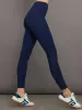 High Rise Legging in Ribbed Melt - True Navy sold by Carbon38