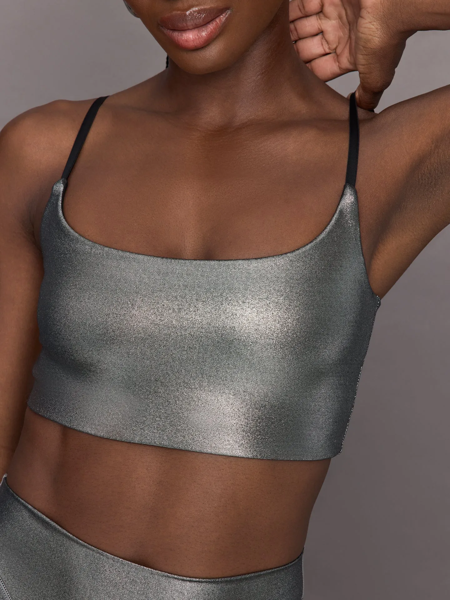 Liquid Metallic Scoop Bra - Metallic Silver sold by Carbon38 product image thumbnail 5