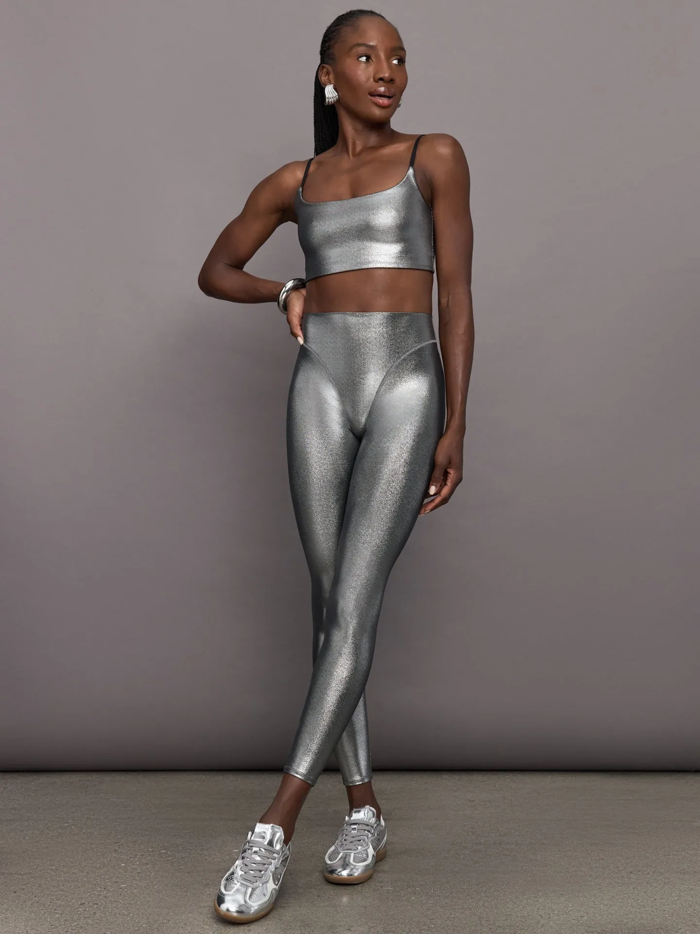 Liquid Metallic Scoop Bra - Metallic Silver sold by Carbon38 product image thumbnail 2