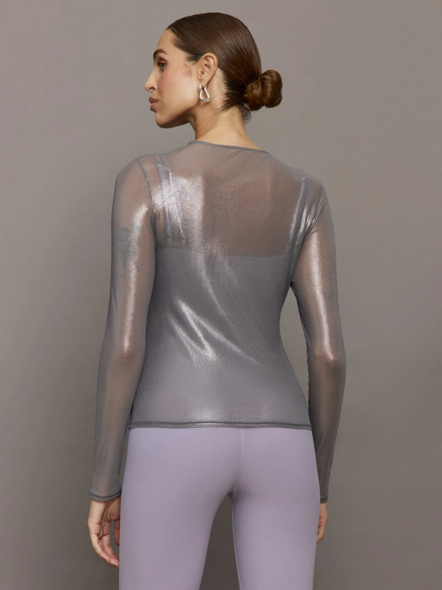 Silver Mesh Long Sleeve Top - Grey Mesh sold by Carbon38 product image thumbnail 5