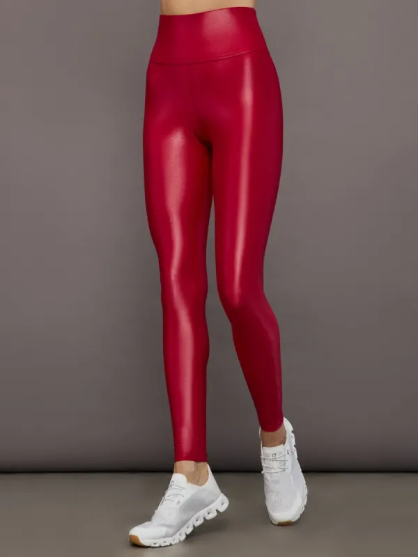 High Rise Full-length Legging in Takara Shine - Crimson Red sold by Carbon38
