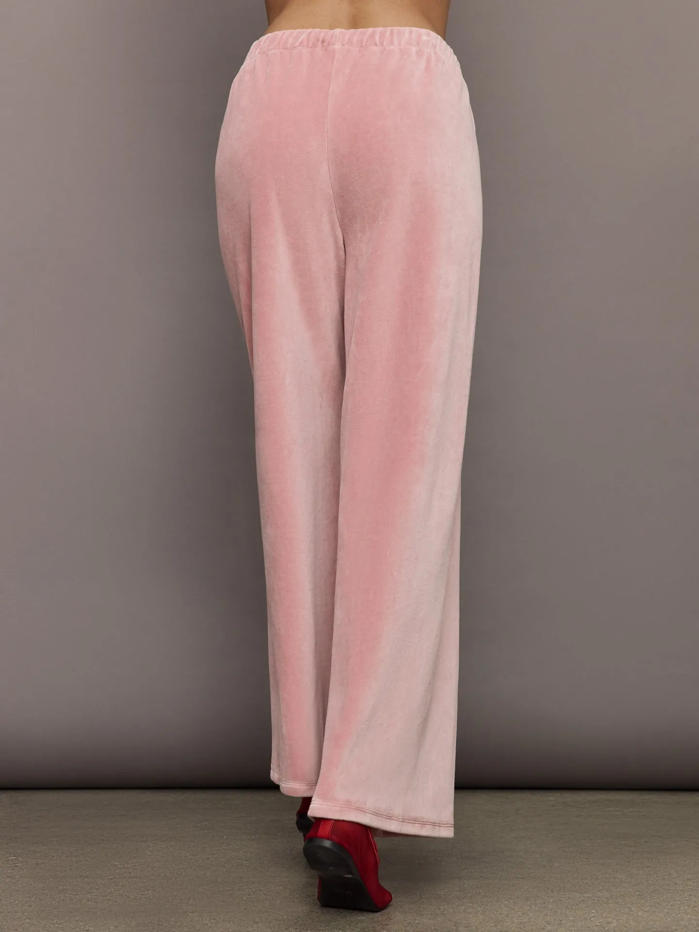 Wide Leg Pant in Velour - Blush sold by Carbon38 product image thumbnail 4